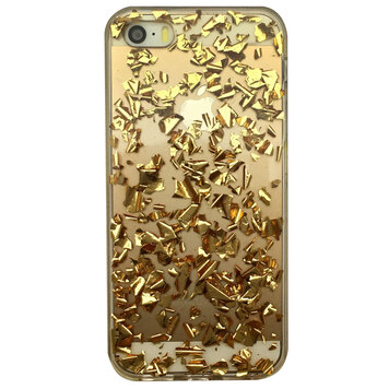 Doorzichtig TPU hoesje met bladgoud geschikt voor iPhone 5 5s en iPhone SE 2016 Golden case Doorzichtig TPU hoesje met bladgoud geschikt voor iPhone 5 5s en iPhone SE 2016 Golden case