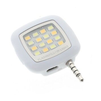 Externe led flash light voor selfies foto's - vlogs - selfielampje Externe led flash light voor selfies foto's - vlogs - selfielampje