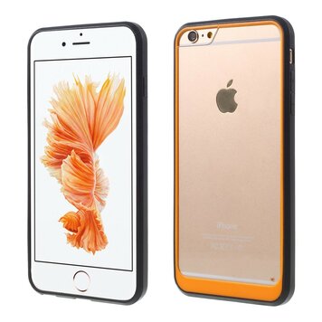 Hybrid Shockproof hoesje geschikt voor iPhone 6 6s Zwart Oranje Doorzichtig Hybrid Shockproof hoesje geschikt voor iPhone 6 6s Zwart Oranje Doorzichtig