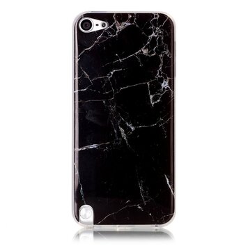 Zwart marmer geschikt voor iPod Touch 5 6 7 TPU hoesje marble case Zwart marmer geschikt voor iPod Touch 5 6 7 TPU hoesje marble case