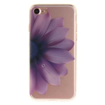 Doorzichtige geschikt voor iPhone 7 8 SE 2020 SE 2022 TPU hoesje case met paarse bloem Doorzichtige geschikt voor iPhone 7 8 SE 2020 SE 2022 TPU hoesje case met paarse bloem