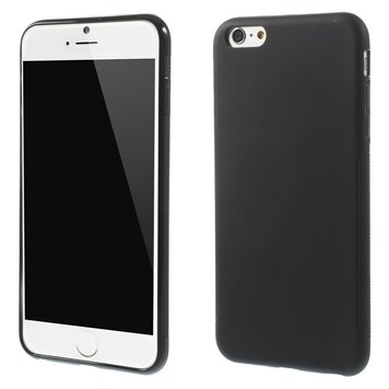 Zwart TPU hoesje geschikt voor iPhone 6 6s effen silicone cover Black extra grip Zwart TPU hoesje geschikt voor iPhone 6 6s effen silicone cover Black extra grip