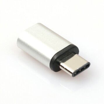 Micro USB naar USB C adapter zilver Micro USB naar USB C adapter zilver
