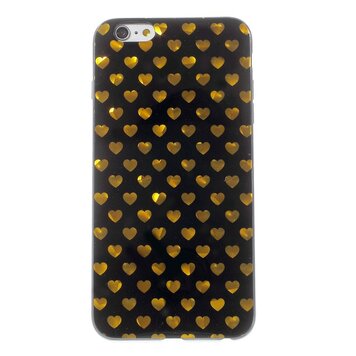 Zwart gouden hartjes hoes geschikt voor iPhone 6 6s cover Zwart gouden hartjes hoes geschikt voor iPhone 6 6s cover
