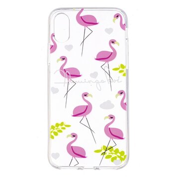 Doorzichtige roze flamingo geschikt voor iPhone X XS hoesje case cover Doorzichtige roze flamingo geschikt voor iPhone X XS hoesje case cover
