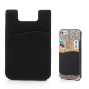 Universele Cardholder opplak pasjeshouder silicone telefoon - Zwart Universele Cardholder opplak pasjeshouder silicone telefoon - Zwart