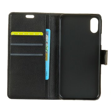 Wallet zwart geschikt voor iPhone X XS portemonnee hoes lederen black - Bookcase Wallet zwart geschikt voor iPhone X XS portemonnee hoes lederen black - Bookcase