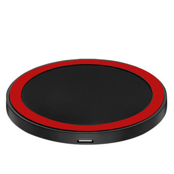 Universele draadloze zwarte rode ring Qi oplaad pad Universele draadloze zwarte rode ring Qi oplaad pad