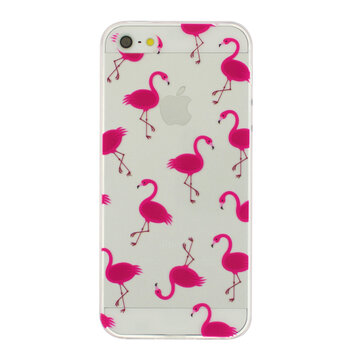 Transparant Roze flamingo TPU hoesje geschikt voor iPhone 5 5s SE 2016 case cover Transparant Roze flamingo TPU hoesje geschikt voor iPhone 5 5s SE 2016 case cover