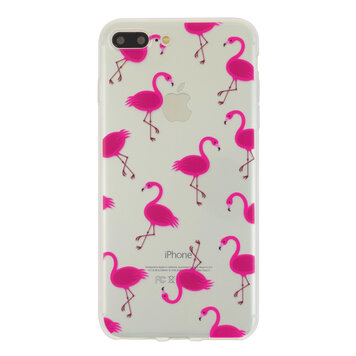 Transparante Roze flamingo hoesje geschikt voor iPhone 7 Plus 8 Plus case cover Transparante Roze flamingo hoesje geschikt voor iPhone 7 Plus 8 Plus case cover