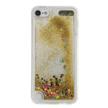Doorzichtig hoesje geschikt voor iPod Touch 5 6 7 goud glitter bewegend cover