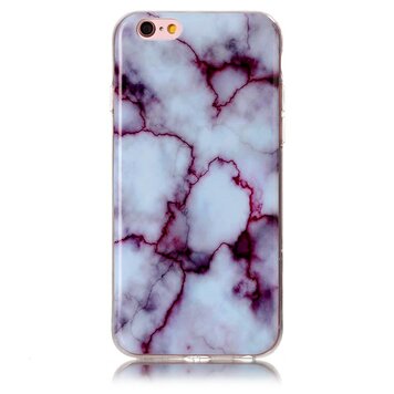 Hoesje marmer paars wit grijs case geschikt voor iPhone 6 6s Hoesje marmer paars wit grijs case geschikt voor iPhone 6 6s