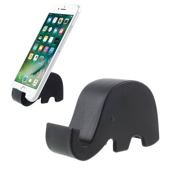 Mobiel houder olifant zwart geschikt voor iPhone standaard slurf universeel Mobiel houder olifant zwart geschikt voor iPhone standaard slurf universeel