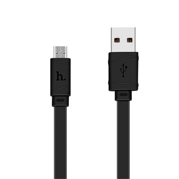 HOCO Micro USB oplaadkabel - Platte kabel 1 meter - Zwart Android HOCO Micro USB oplaadkabel - Platte kabel 1 meter - Zwart Android
