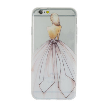 Danseres Jurk geschikt voor iPhone 6 en 6s hoesje case - Wit Roze pastel girl Danseres Jurk geschikt voor iPhone 6 en 6s hoesje case - Wit Roze pastel girl