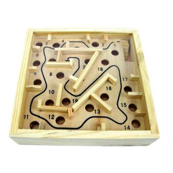 Houten knikkerpuzzel - Doolhof Maze Balans Houten knikkerpuzzel - Doolhof Maze Balans