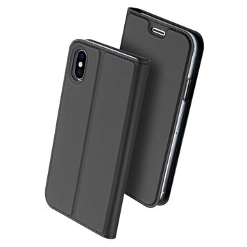 DUX DUCIS Skin Pro Series - lederen hoes geschikt voor iPhone X XS - grijs DUX DUCIS Skin Pro Series - lederen hoes geschikt voor iPhone X XS - grijs