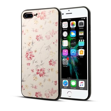 Klassiek bloemen hoesje geschikt voor iPhone 7 Plus 8 Plus - Pastel roze Klassiek bloemen hoesje geschikt voor iPhone 7 Plus 8 Plus - Pastel roze