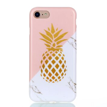 Gold Ananas Marmer Case geschikt voor iPhone 6 6s hoesje - Roze Wit Goud Gold Ananas Marmer Case geschikt voor iPhone 6 6s hoesje - Roze Wit Goud