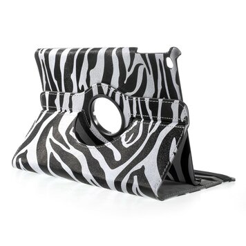 Zebra draaibare hoes standaard case geschikt voor iPad 2017 2018 - Zwart Wit Zebra draaibare hoes standaard case geschikt voor iPad 2017 2018 - Zwart Wit