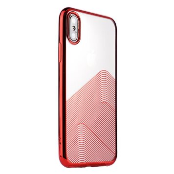 Sulada Doorzichtig geschikt voor iPhone X XS TPU hoesje - Rood Metallic Sulada Doorzichtig geschikt voor iPhone X XS TPU hoesje - Rood Metallic