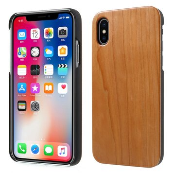 Kersenhout hoesje geschikt voor iPhone X XS hardcase - bruin Kersenhout hoesje geschikt voor iPhone X XS hardcase - bruin