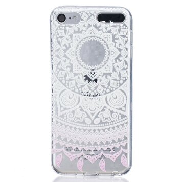 Mandala transparant hoesje patroon TPU case geschikt voor iPod Touch 5 6 7 - Wit Lichtroze Mandala transparant hoesje patroon TPU case geschikt voor iPod Touch 5 6 7 - Wit Lichtroze
