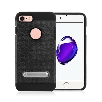 Mozaïek hoesje standaard TPU kunststof hybride case geschikt voor iPhone 7 8 - Zwart Mozaïek hoesje standaard TPU kunststof hybride case geschikt voor iPhone 7 8 - Zwart