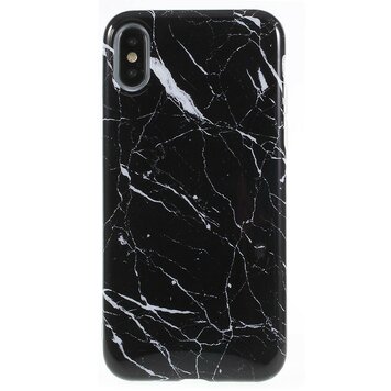 Marmer hoesje TPU marble case geschikt voor iPhone X XS - Zwart Marmer hoesje TPU marble case geschikt voor iPhone X XS - Zwart