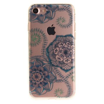 Doorzichtig Mandala Bloemen geschikt voor iPhone 7 8 SE 2020 SE 2022 TPU hoesje - Blauw Doorzichtig Mandala Bloemen geschikt voor iPhone 7 8 SE 2020 SE 2022 TPU hoesje - Blauw