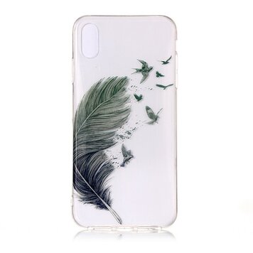 Flexibel TPU Hoesje vogels en veren geschikt voor iPhone XR - Transparant Flexibel TPU Hoesje vogels en veren geschikt voor iPhone XR - Transparant