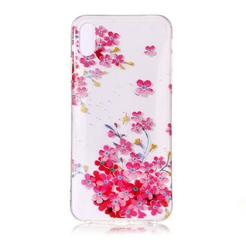 Kleurrijk Transparant Bloemen Hoesje TPU geschikt voor iPhone XR - Roze Kleurrijk Transparant Bloemen Hoesje TPU geschikt voor iPhone XR - Roze