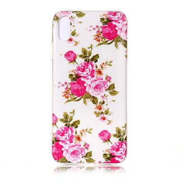 Glow In The Dark TPU Hoesje rozen geschikt voor iPhone XR - Wit Roze