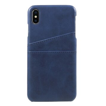 Duo Cardslot Wallet kunstleer kaarthouder hoesje geschikt voor iPhone XS Max case - Blauw Duo Cardslot Wallet kunstleer kaarthouder hoesje geschikt voor iPhone XS Max case - Blauw