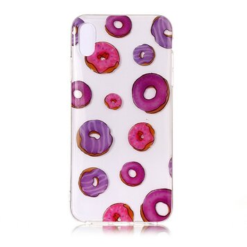 Donuts Flexibel TPU Hoesje geschikt voor iPhone XS Max - Roze Paars Donuts Flexibel TPU Hoesje geschikt voor iPhone XS Max - Roze Paars