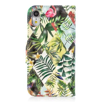 Cover Booklet case hoesje jungle bladeren design geschikt voor iPhone XR - Bladeren