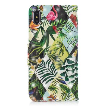 Cover Booklet case hoesje jungle bladeren design geschikt voor iPhone XS Max - Bladeren Cover Booklet case hoesje jungle bladeren design geschikt voor iPhone XS Max - Bladeren