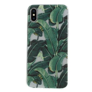 Bladeren groen TPU Case geschikt voor iPhone X XS - Groen Hoesje Bladeren groen TPU Case geschikt voor iPhone X XS - Groen Hoesje