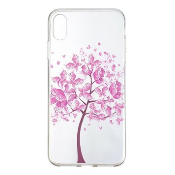 Roze Bloemen Boom TPU geschikt voor iPhone XR hoesje Cover - Transparant Case Roze Bloemen Boom TPU geschikt voor iPhone XR hoesje Cover - Transparant Case