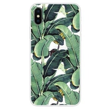 Bananen Bladeren hoesje geschikt voor iPhone XS Max TPU Case - Groen cover Bananen Bladeren hoesje geschikt voor iPhone XS Max TPU Case - Groen cover