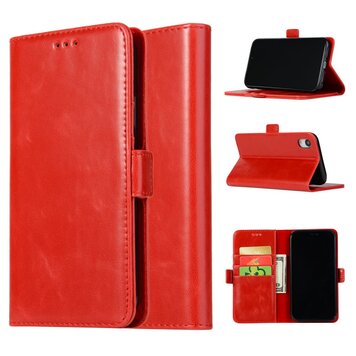 Kunstleer Wallet TPU hoesje geschikt voor iPhone XR - Rood Kunstleer Wallet TPU hoesje geschikt voor iPhone XR - Rood