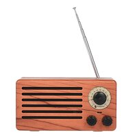 NR-3013 Mini Houten textuur Retro FM Radio Draadloze Bluetooth Speaker - Houtkleur Lichtbruin