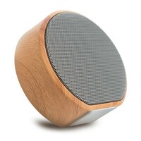 A60 Hout textuur Draadloze Bluetooth Speaker - Mini Subwoofer Grijs
