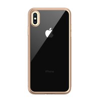 LEEU Design Gold iPhone XS Max hybride silicone TPU case - Goud Transparant