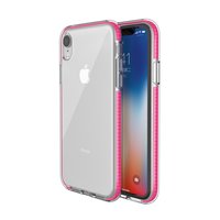 Beschermend gekleurde rand hoesje iPhone XR Case TPE TPU back cover - Roze