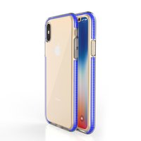 Beschermend gekleurde rand hoesje iPhone X XS Case TPE TPU back cover - Blauw