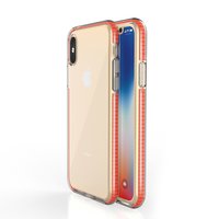 Beschermend gekleurde rand hoesje iPhone X XS Case TPE TPU back cover - Roze