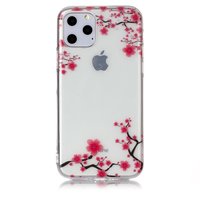 Bloemen Roze Takken Natuur Hoesje Case TPU iPhone 11 Pro - Transparant