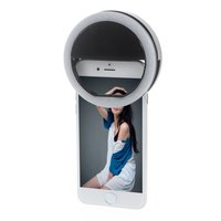 Selfie licht ringvormige lamp smartphone dimbaar - Zwart