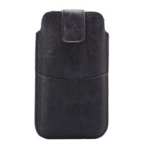 Lychee Lederen Textuur Universele telefoon Pouch insteekhoesje 5.5-inch - 6.0-inch - Zwart